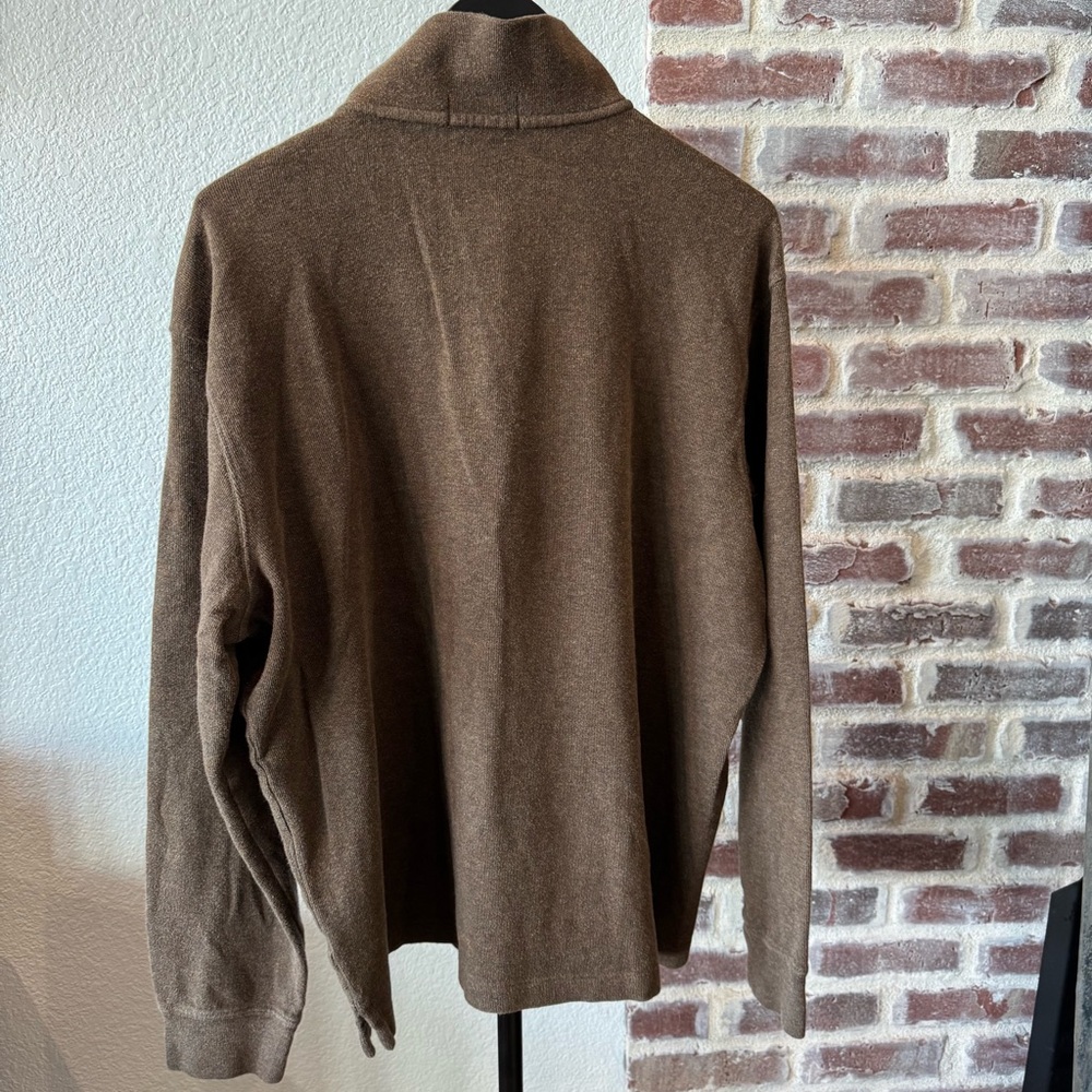 Polo Ralph Lauren Men's Estate Rib Cotton Quarter-Zip Pullover Brown Size XL - Picture 5 of 8